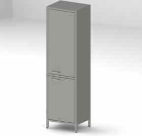 Шкаф медицинский металлический одностворчатый с 2-мя дверками МЕДЕЛИЯ ШМе-1мм